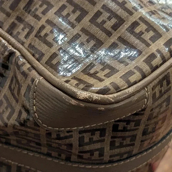 Authentic Fendi Zucca Boston Bag PVC Coated Canvas - Picture 11 of 15